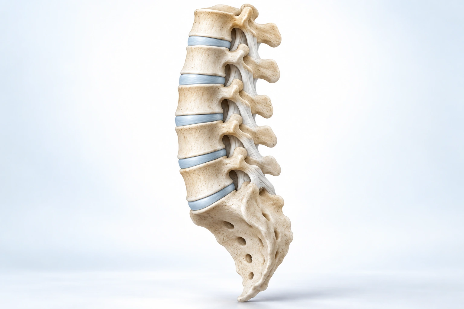 Anatomía de la columna lumbar en CGI